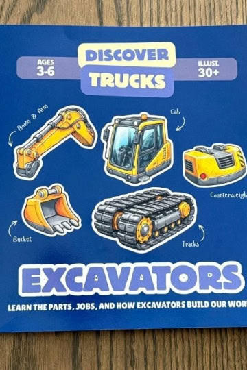 Children's Book Review | Discover Trucks: Excavators (+ Author Interview!)